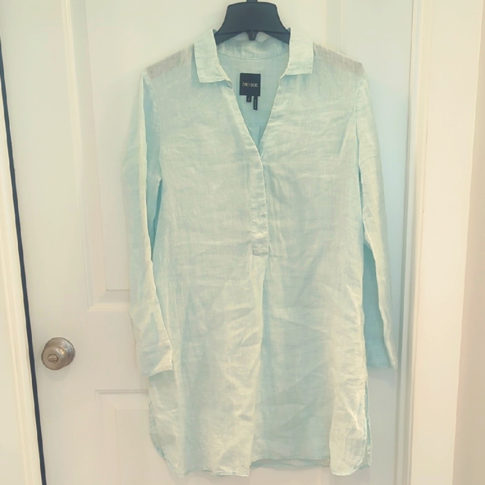 NIC+ZOE Soft Blue Linen Tunic